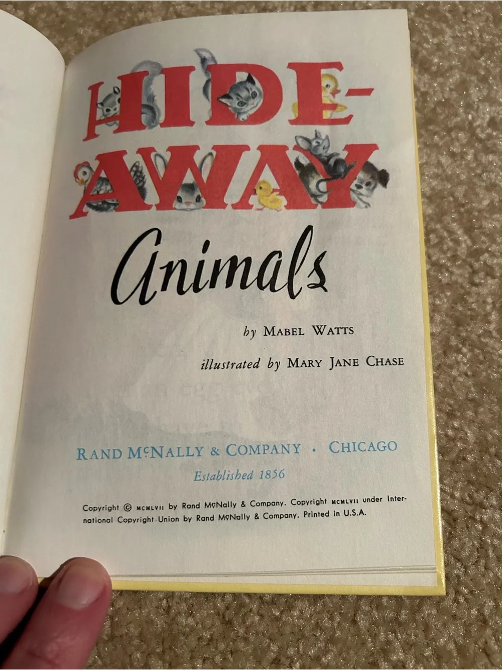 Hide-Away Animals Rand McNally children’s book